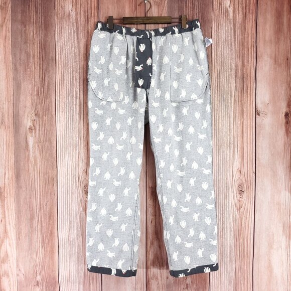 NWT Eddie Bauer Mens Size XL Mr Flannel Sleep Pants Yeti Christmas Hat Holiday - Picture 3 of 16